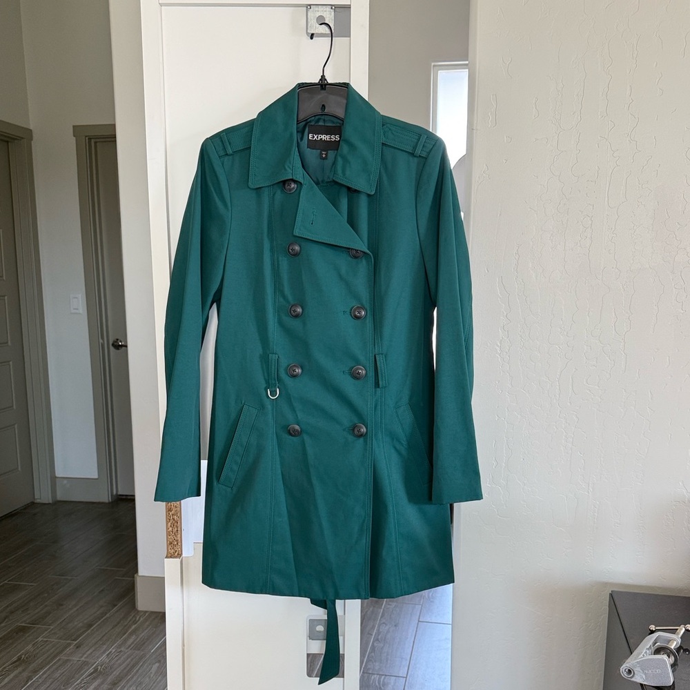 Women's Teal Trench Coat